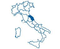 Map of Italy - Marche Region highlighted Map of Italy - Marche Region highlighted