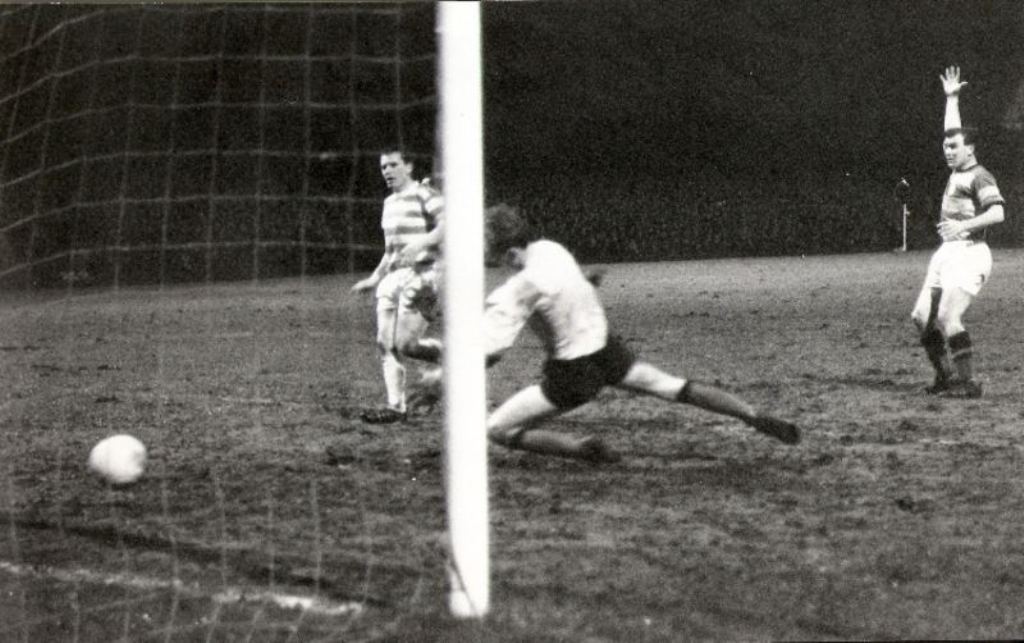 McBride scores against Partick 1966