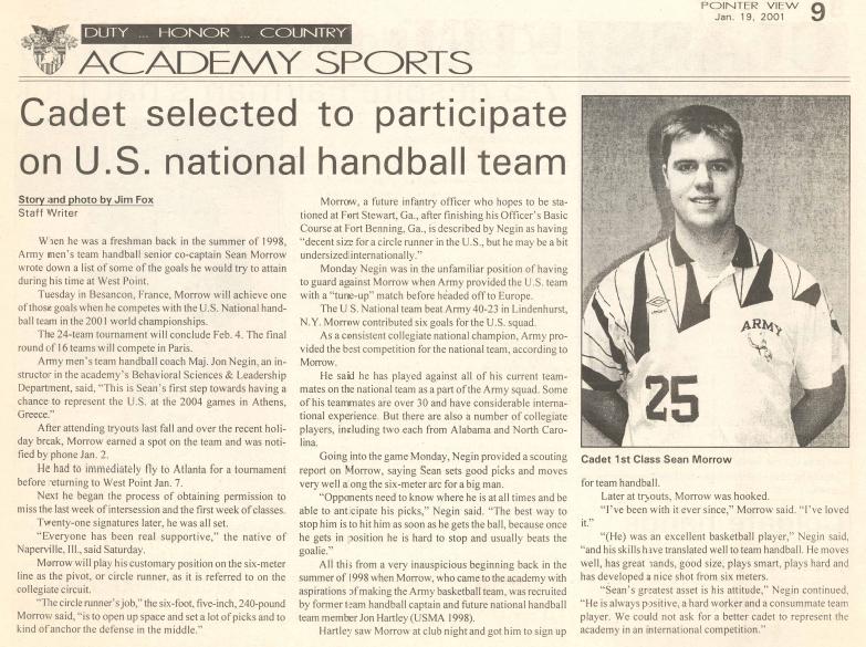 2001 - Sean Morrow in Pointer View 2001 - Sean Morrow in Pointer View