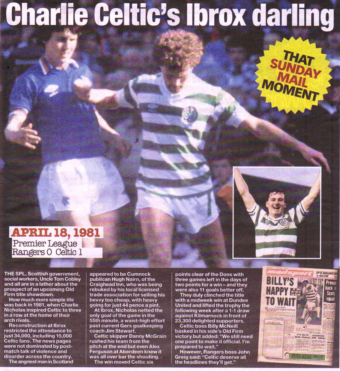 1981 Rangers 0-1 Celtic