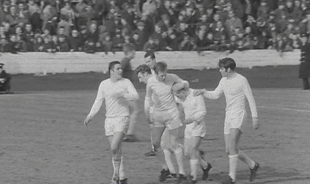 Celtic players celebrate goal against Morton 1969 SCSF