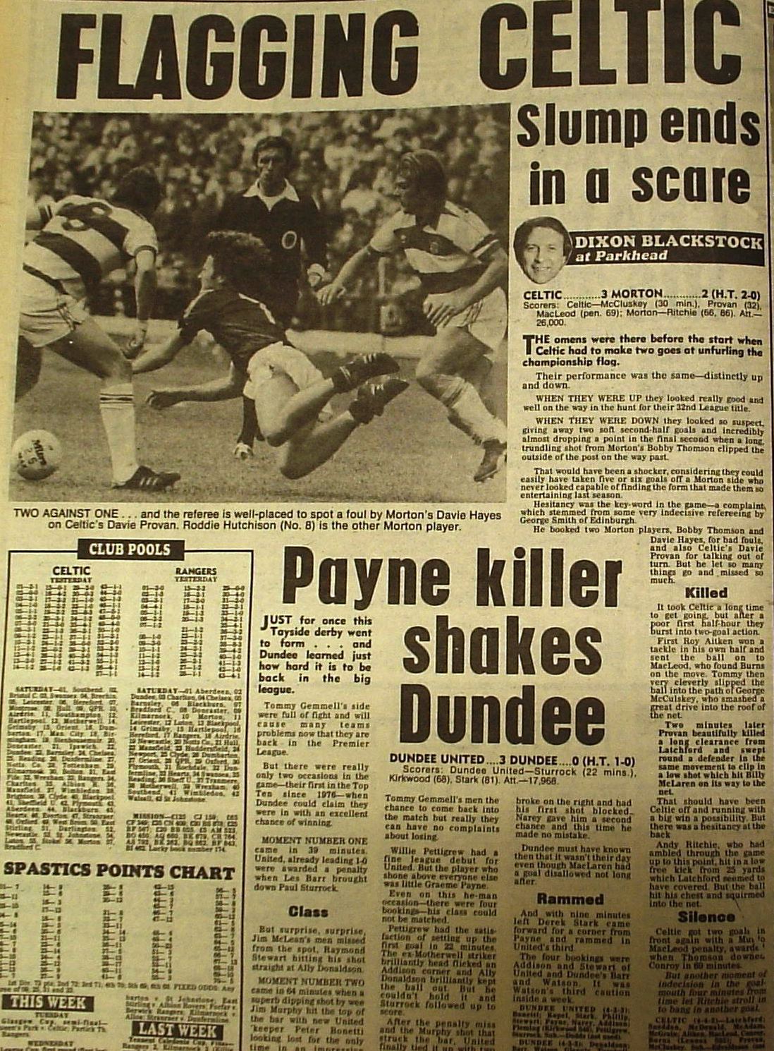 1979 Celtic 3-2 Morton report