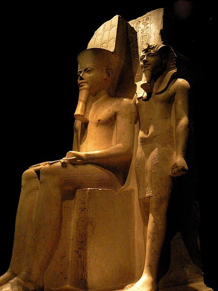 Horemheb - statue of Horemheb and Amun Horemheb - statue of Horemheb and Amun